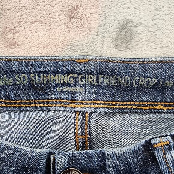 Chico's Jeans Womens 00 XS/2 Blue So Slimming Girlfriend Slim Leg Crop Stretch - Picture 5 of 13